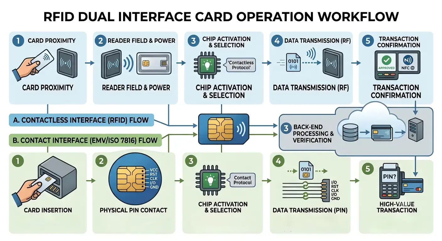 RFID dual interface card