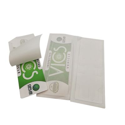 PVC PET UHF RFID Windshield Tag Sticker With Number Printing For Vehicle Management