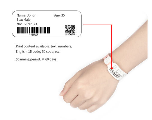 Soft PVC Hospital Medical Wristband Disposable RFID NFC Tag Bracelet