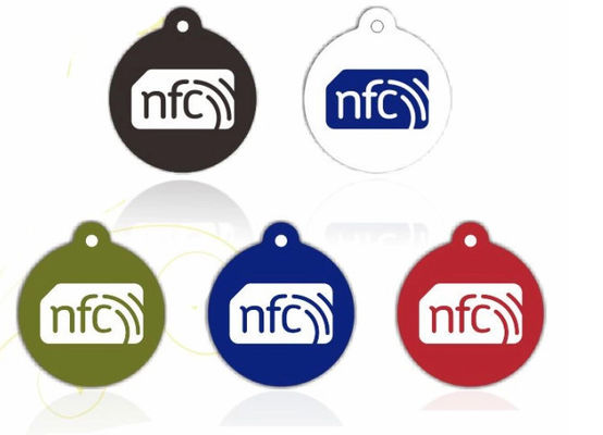 Dia 25mm Epoxy NFC Tag Sticker Label Printing 213/215 Key Ring For Phone