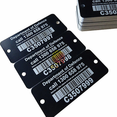 Encoding NFC Asset Tags Anodized Aluminium Sticker With Laser Etched Metal QR Code Barcode