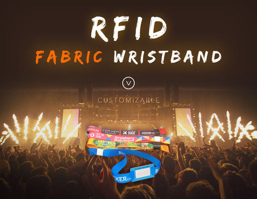 One Time NFC RFID PVC Wristband 13.56Mhz Contactless Bracelet Tag Eco Friendly
