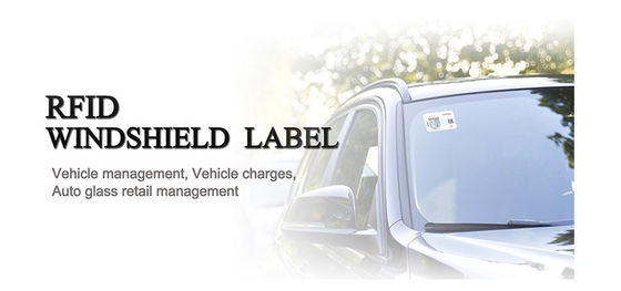 PVC PET UHF RFID Windshield Tag Sticker With Number Printing For Vehicle Management